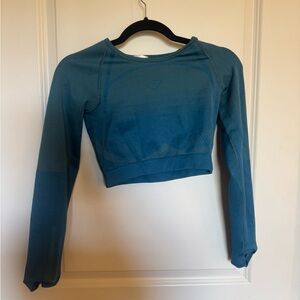 Gymshark teal crop top long sleeve